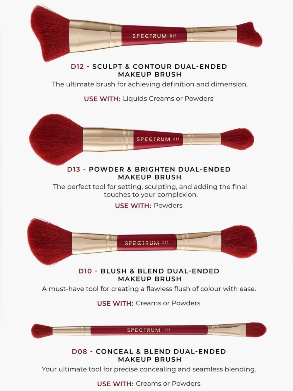 Very Cherry 10-Piece Red Makeup Brush & Sponge Set - Picture 3 of 6